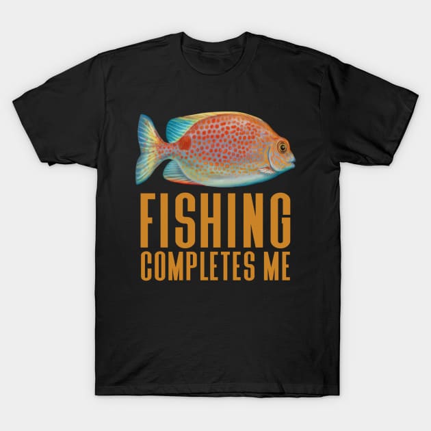 Fishing Completes Me - Funny Fishing T-Shirt by Animal Specials